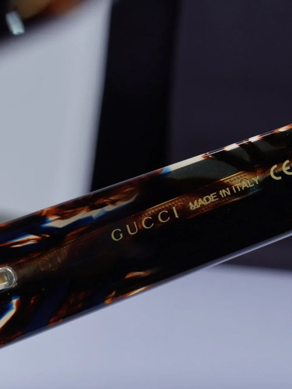 Gucci GG1460S 002 Square Sunglasses - Striped Brown Havana\ Green